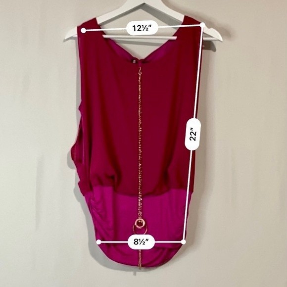 La Scala Women’s Sleeveless Ruched Blouse with Necklace Pink NWOT - Picture 6 of 8